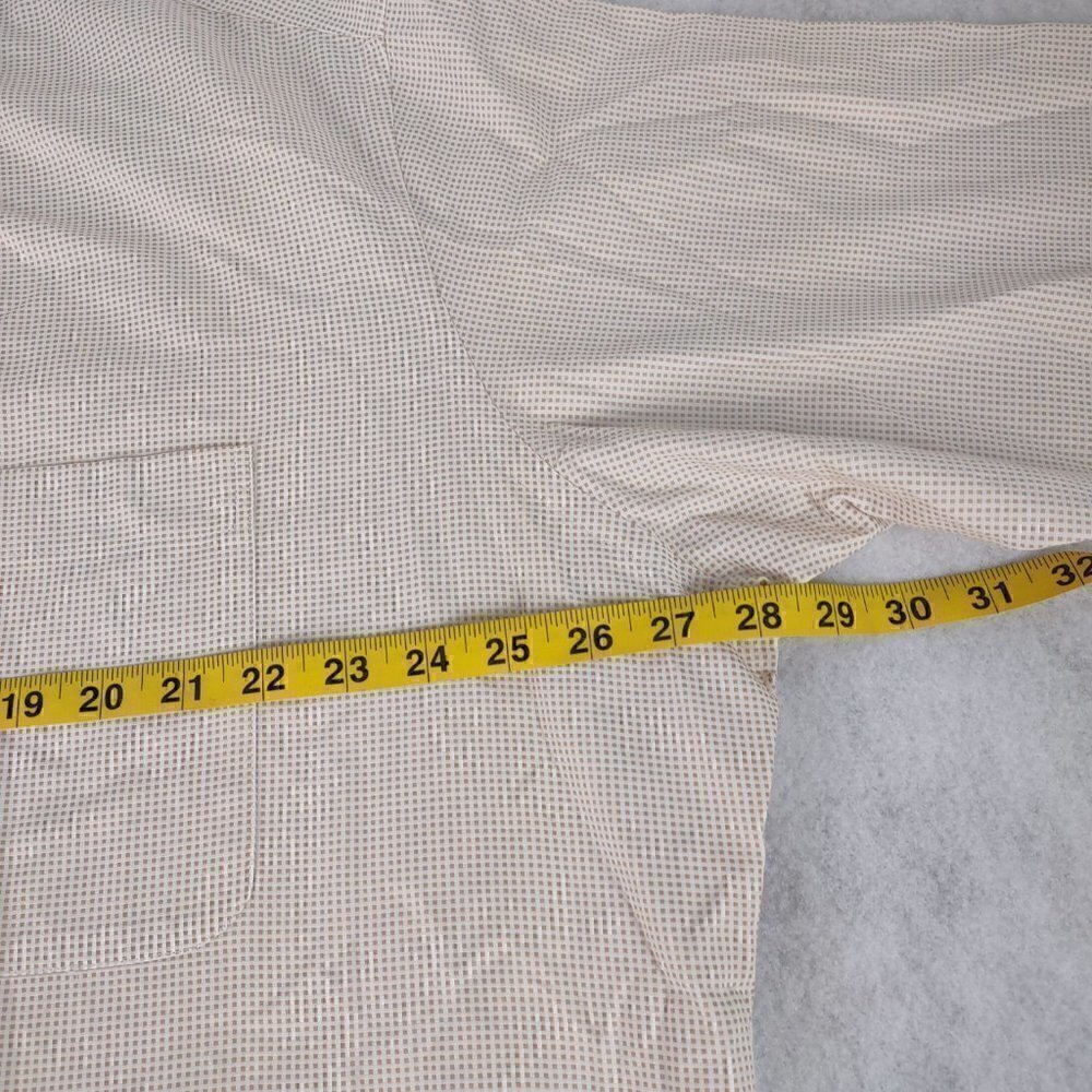 Sam Surin Gold/White Checked 8 Button Dress Shirt (See photo's for approx meas) - Picture 6 of 10